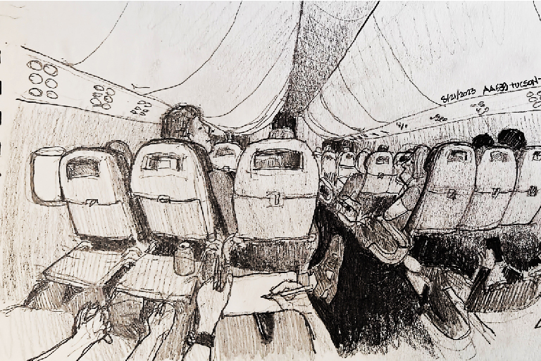 blOAAG Summer Sketches - Back Seat Flyer by Joel Berman